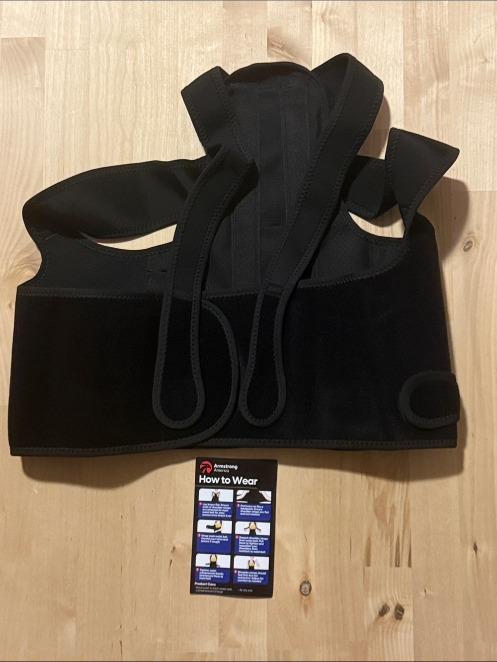 Black Posture Corrector Support Brace